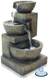 Fontaine Cascade 3 Niveaux Kendal Terracotta 55 cm avec Lumières par Ambienté™